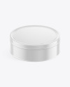 Glossy Round Tin Box Mockup (High-Angle Shot)