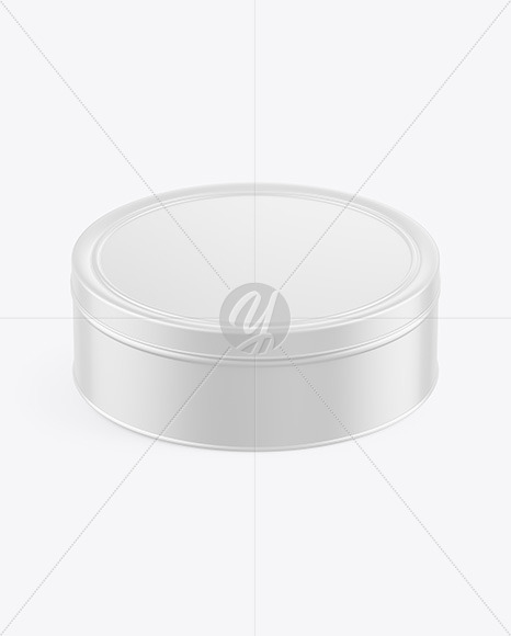 Matte Round Tin Box Mockup (High-Angle Shot)