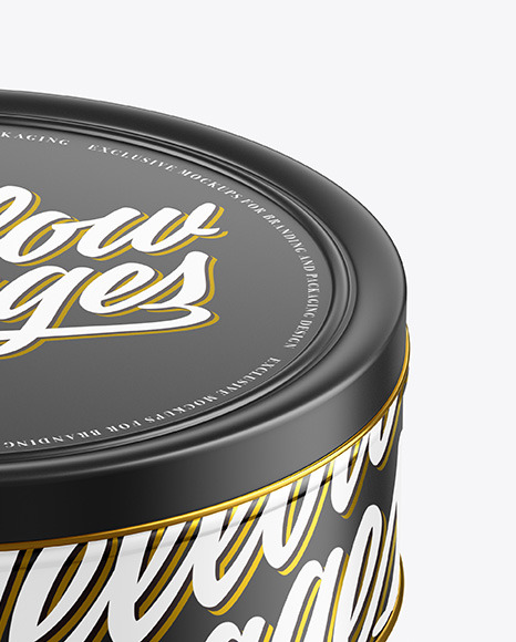 Matte Round Tin Box Mockup (High-Angle Shot)