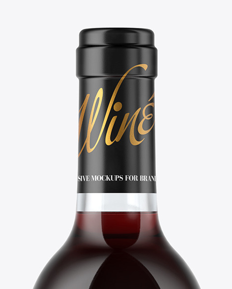 375ml Clear Glass Red Wine Bottle Mockup