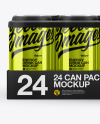 Pack with 24 Metallic Cans Mockup