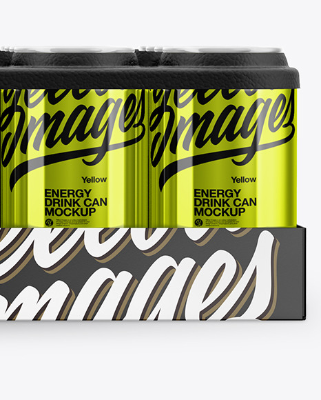 Pack with 24 Metallic Cans Mockup