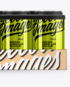 Pack with 24 Metallic Cans Mockup