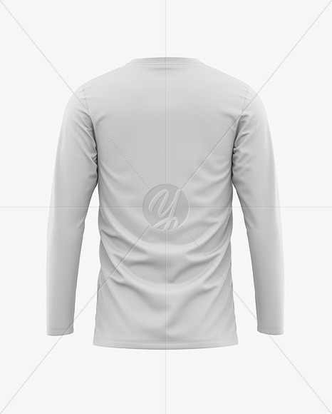 Men&#039;s Long Sleeve T-Shirt Mockup - Back View