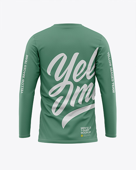 Men&#039;s Long Sleeve T-Shirt Mockup - Back View