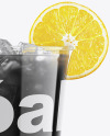 Charcoal Drink Plastic Cup with Lemon Mockup