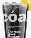 Charcoal Drink Plastic Cup with Lemon Mockup