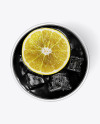 Charcoal Drink Plastic Cup with Lemon Mockup