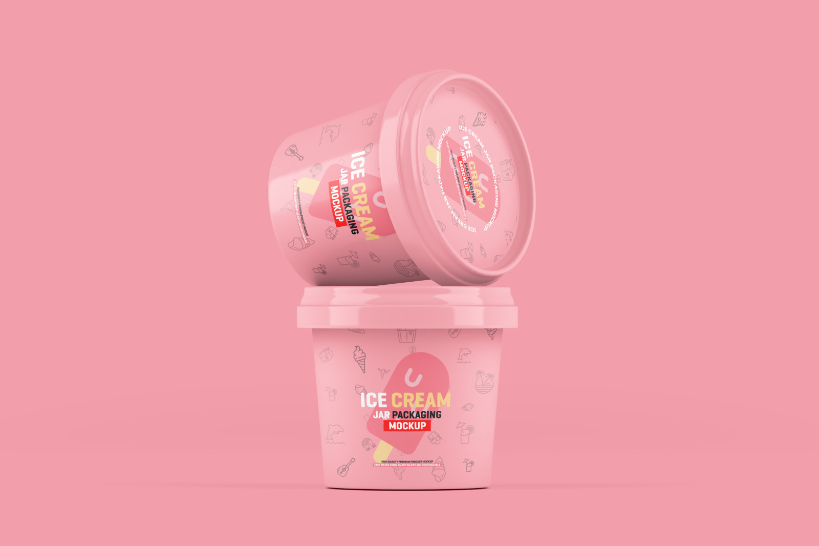 Ice Cream Jar Packaging Mockup Ice Cream Jar Packaging Mockup