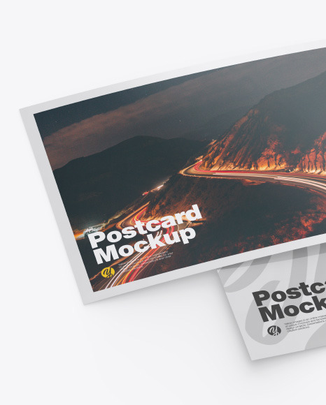 Glossy A5 Postcard Mockup