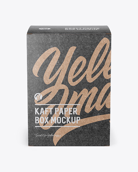 Kraft Paper Box Mockup - Front View