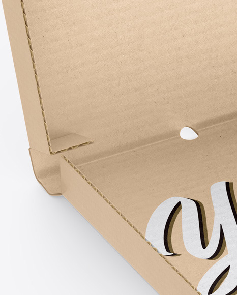 Opened Kraft Pizza Box Mockup