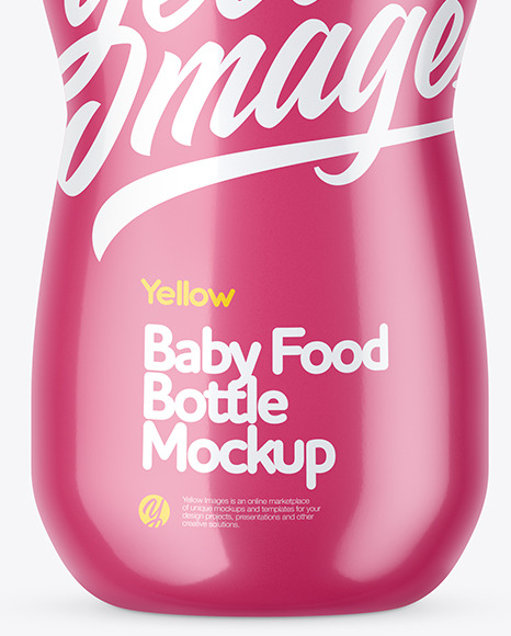 Glossy Baby Food Bottle Mockup