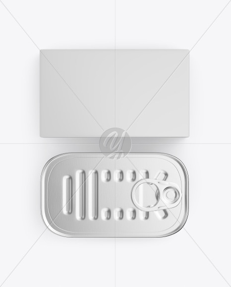 Box with Tin Can Mockup