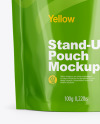 Glossy Stand Up Pouch with Zipper Mockup - Front View