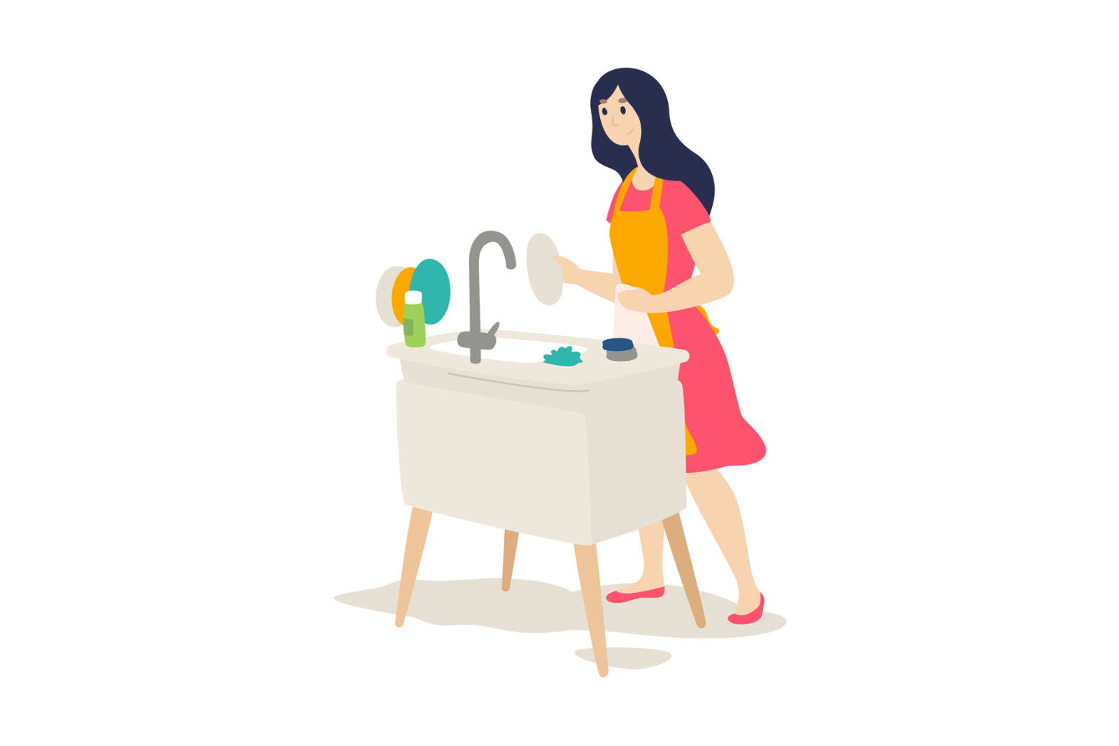 Illustrations on the topic of household chores