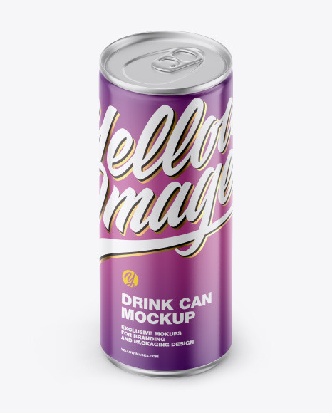 Metallic Drink Can w/ Glossy Finish Mockup