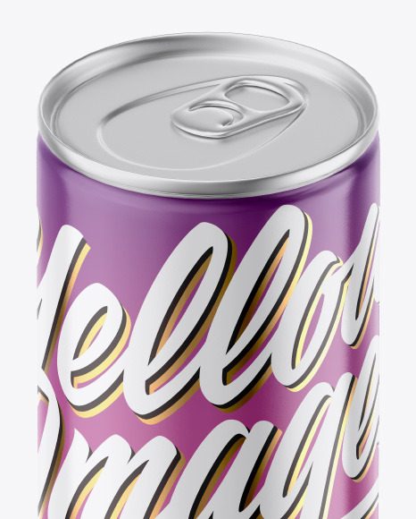 Metallic Drink Can w/ Glossy Finish Mockup