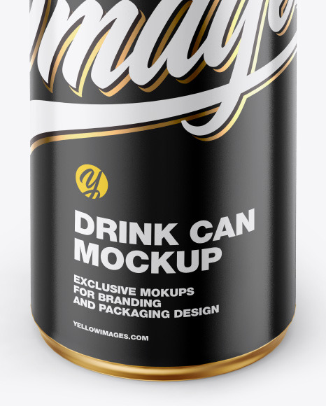 Metallic Drink Can w/ Glossy Finish Mockup