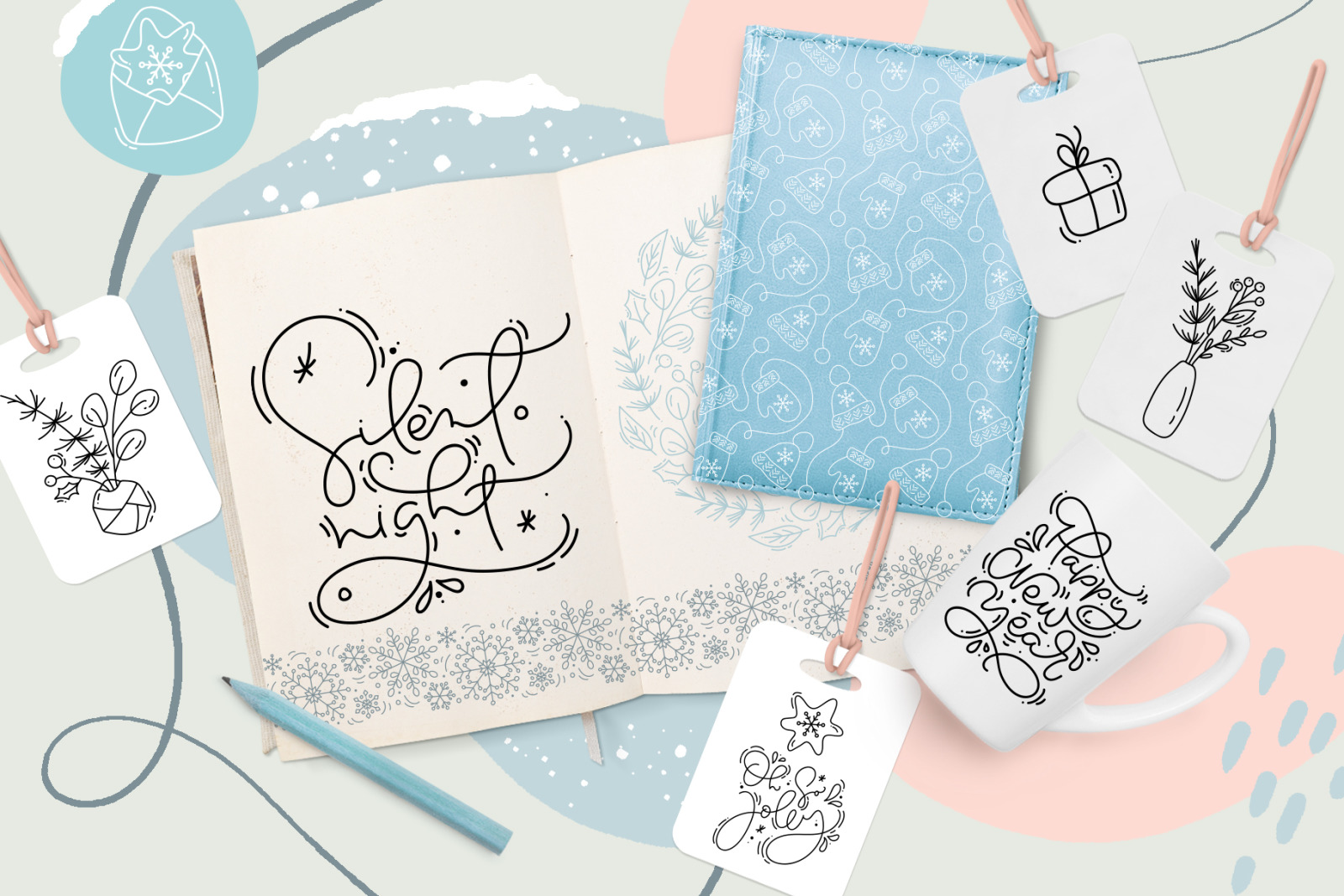 Christmas monoline collection SVG Christmas monoline collection SVG