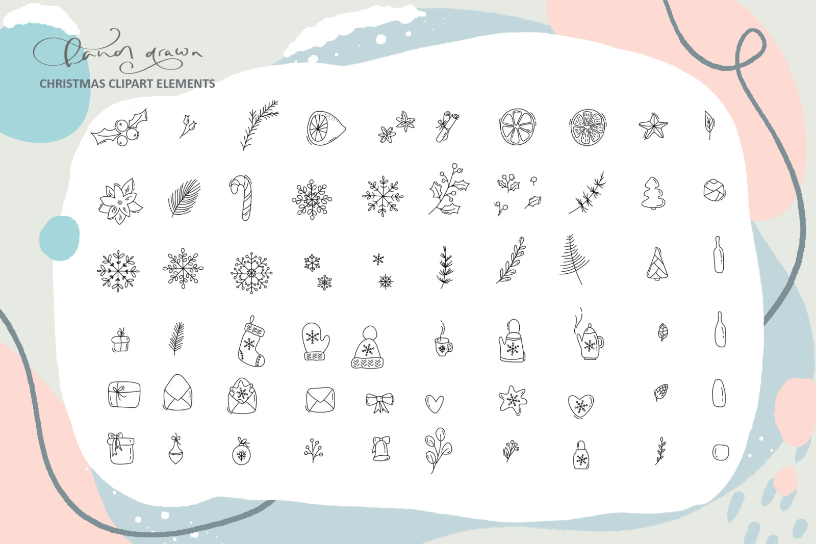 Christmas monoline collection SVG Christmas monoline collection SVG