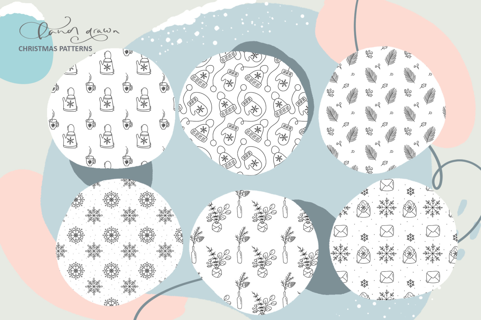 Christmas monoline collection SVG