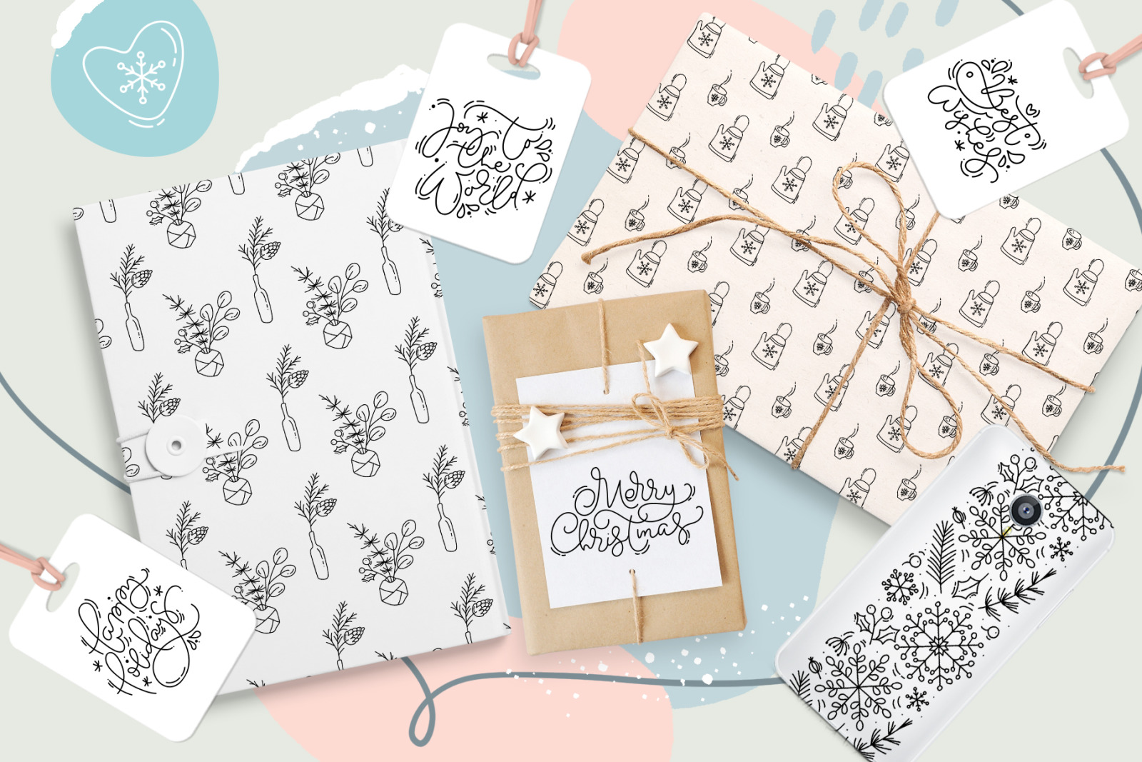 Christmas monoline collection SVG Christmas monoline collection SVG