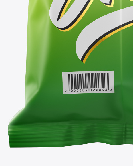 Matte Snack Package Mockup - Back View