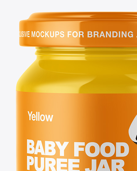 Glossy Baby Food Jar Mockup