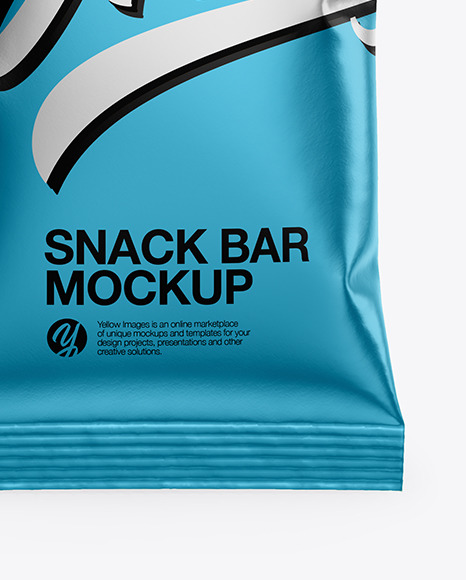 Glossy Metallic Snack Bar Mockup