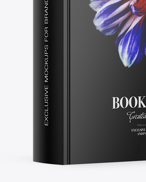 Book w/ Glossy Cover Mockup - Half Side View