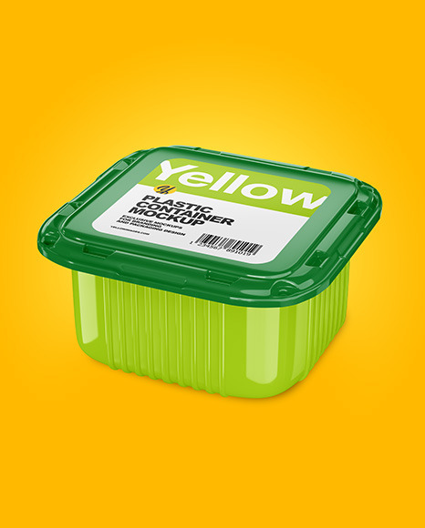 Glossy Plastic Container Mockup