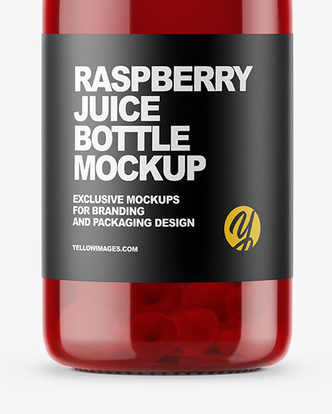 Raspberry Juice Bottle Mockup