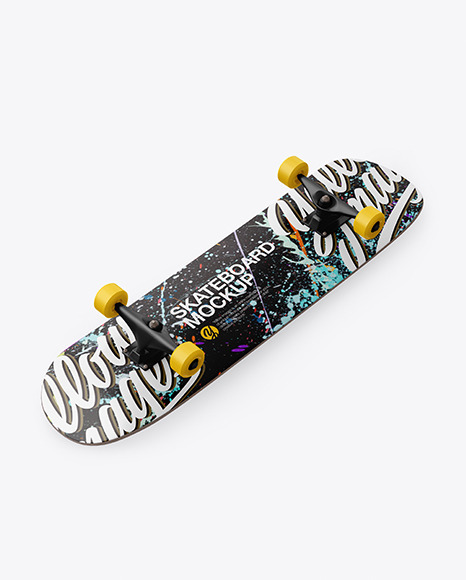 Matte Skateboard Mockup - Halfside View