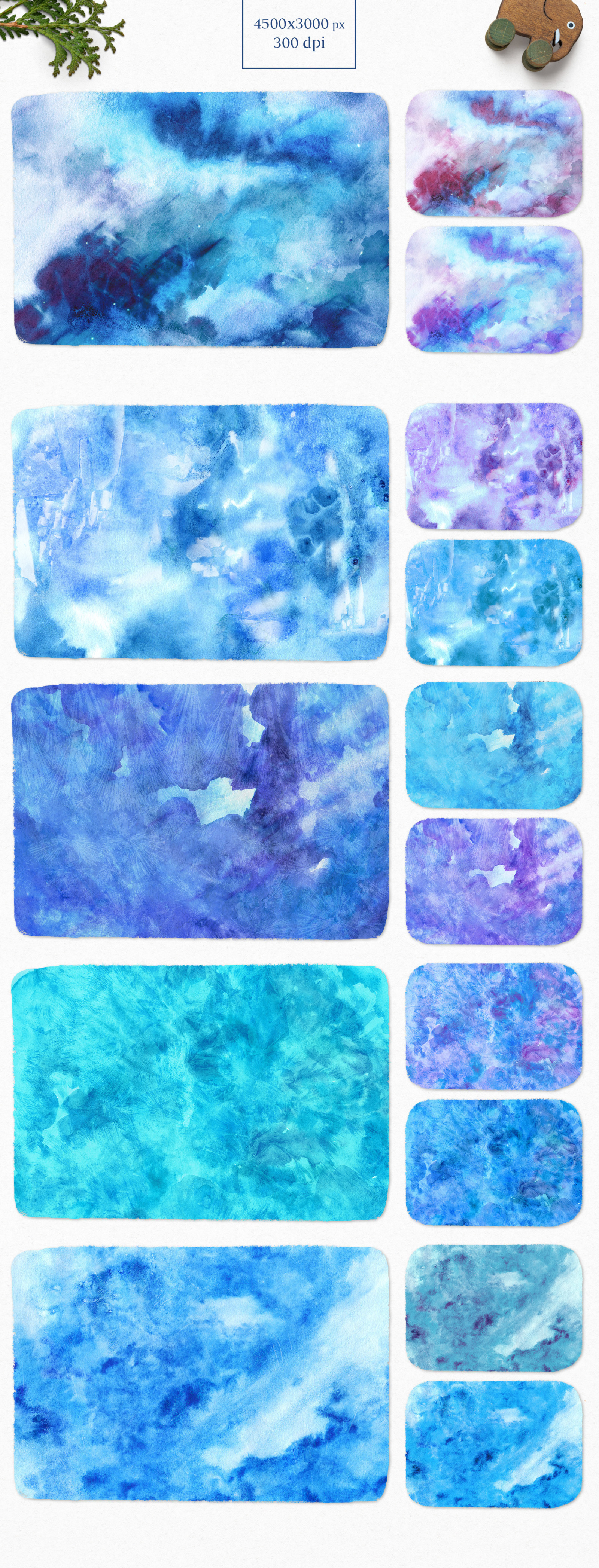 45 Winter Watercolor Backgrounds