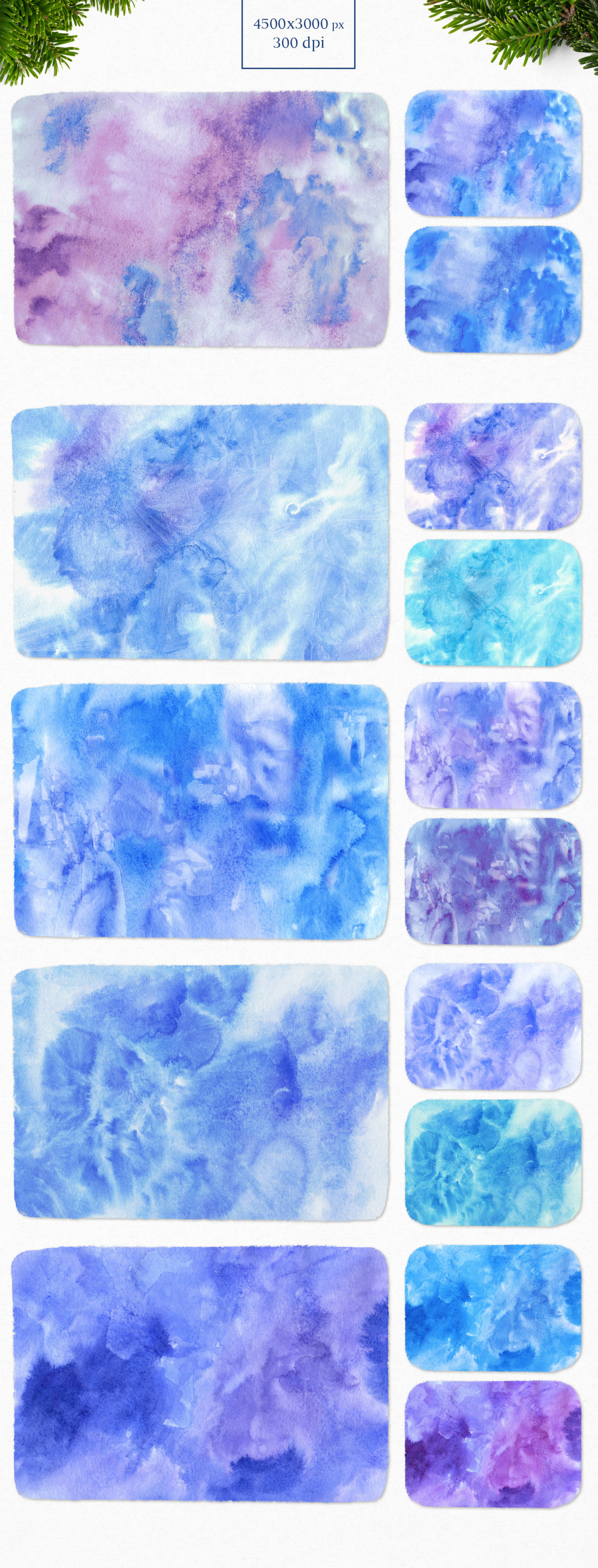 45 Winter Watercolor Backgrounds