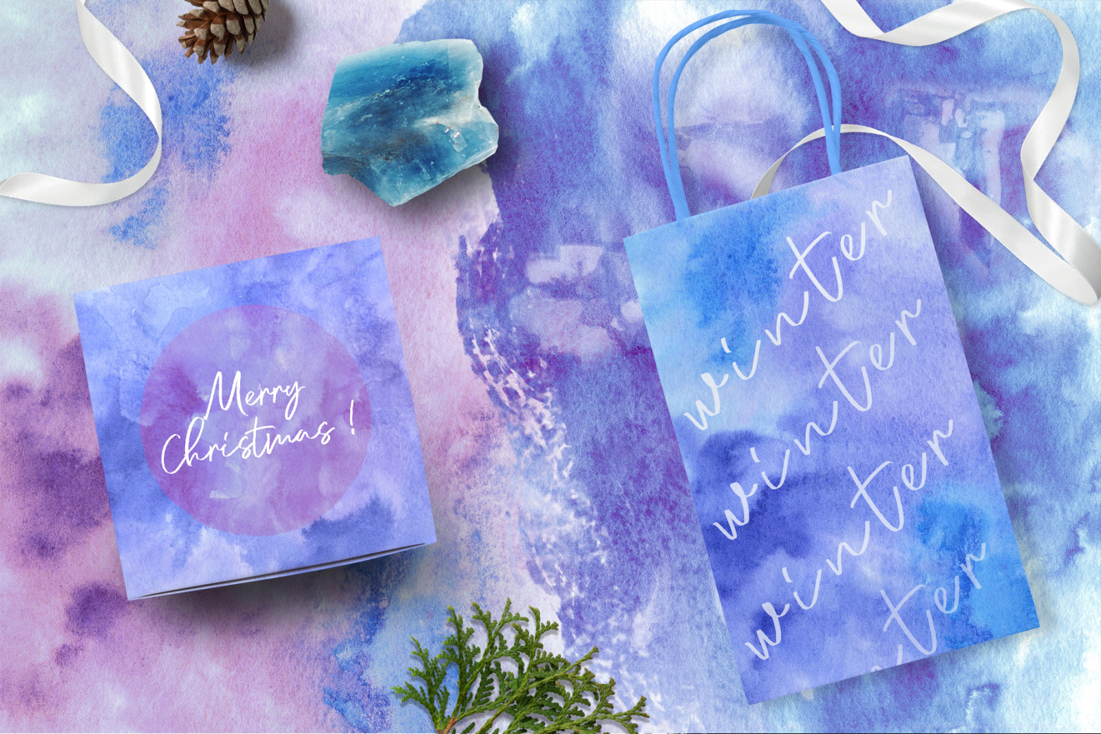 45 Winter Watercolor Backgrounds