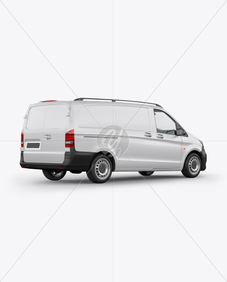 Panel Van Mockup - Back Half Side View