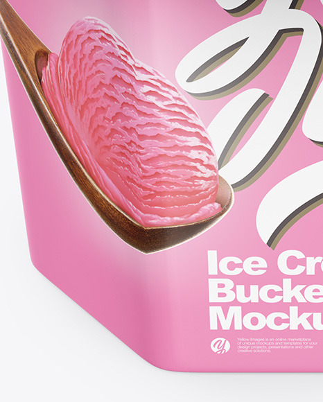 Glossy Ice Cream Bucket Mockup