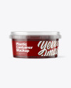 Plastic Container with Raspberry Jam Mockup