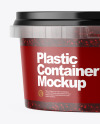 Plastic Container with Raspberry Jam Mockup