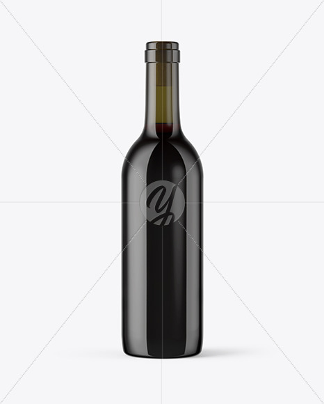 375ml Antique Green Glass Red Wine Bottle Mockup