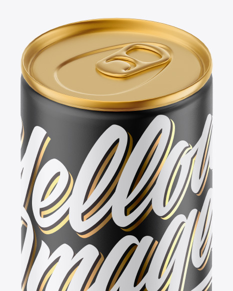 Metallic Drink Can w/ Matte Finish Mockup