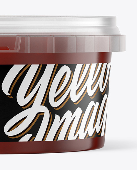 Plastic Container with Sauce Mockup