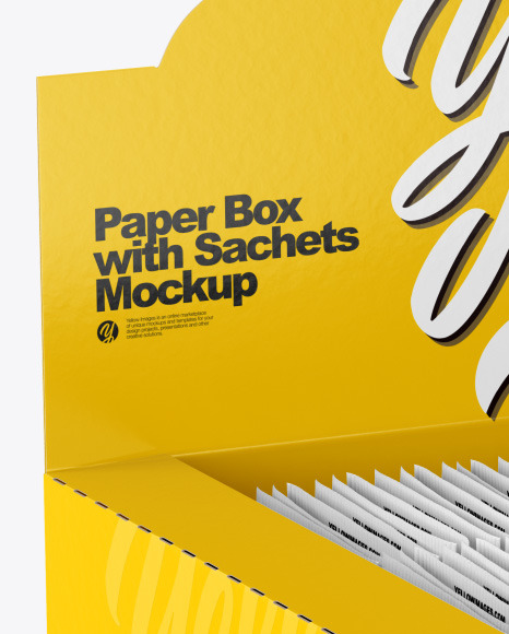 Display Box with Sachets Mockup