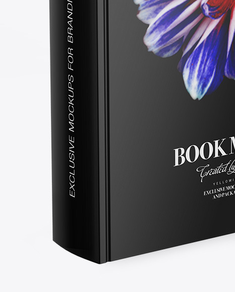 Book w/ Glossy Cover Mockup - Half Side View