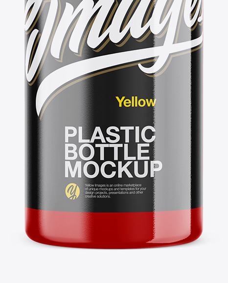 Glossy Plastic Bottle with Batcher Mockup