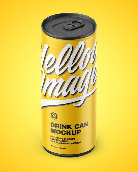 Matte Drink Can Mockup