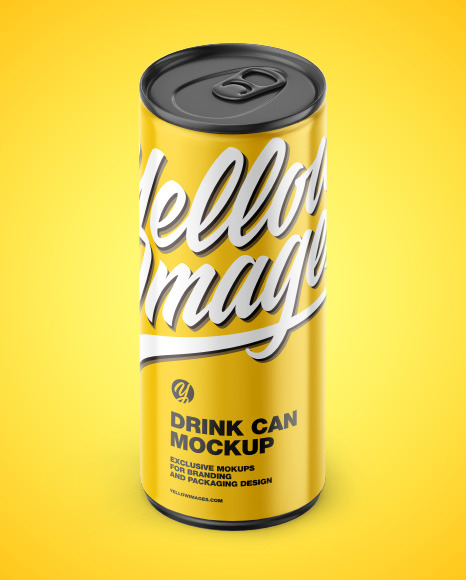 Glossy Drink Can Mockup