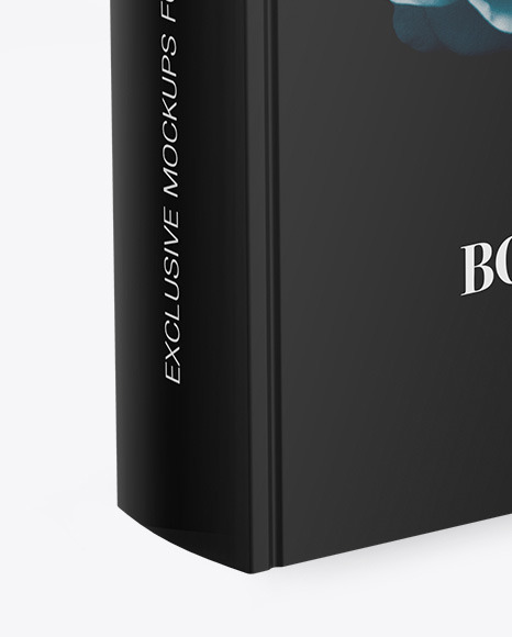 Book w/ Matte Cover Mockup - Half Side View